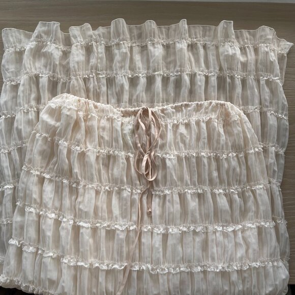 Arcina Ori Juliette Halter Top & Skirt Set in Cream Size Small - Picture 6 of 8